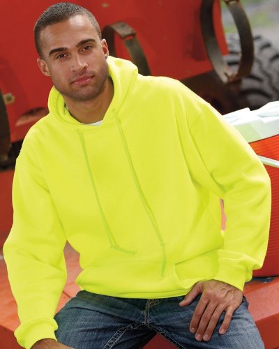 BAYSIDE Adult USA-Made Hooded Fleece>M Charcoal Heather3