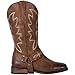SheSole Women's Buckle Strap Wide Calf Cowboy Boots Square Toe Western Cowgirl Boots Brown US 9