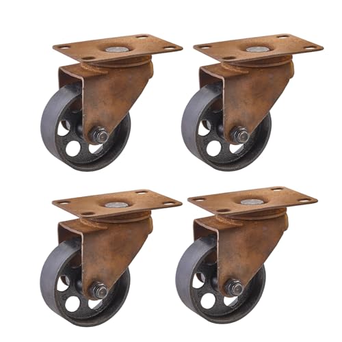 SOTECH 4er Set Stahl Möbelrollen ROSTOCK Ø 70 mm Antik Rostoptik