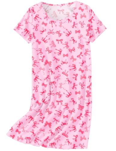 Image of Ekouaer Cotton Nightgowns for Women Short Sleeve Sleepshirts Soft Sleepwear