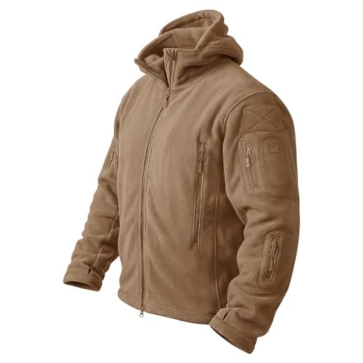 CRYSULLY Men Autumn Winter Mountain Climbing Hunting Travelling Hoodie Ripstop Fleece Jacket Brown