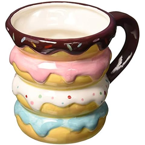Boston Warehouse 30770 Donut Stack Novelty Mug, Ceramic Cover