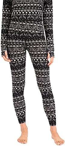 Terramar Women's Standard Ultra Merino Pants, Black Back Country, Large