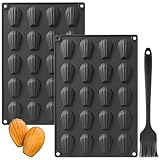 YXHZVON 2 Pezzi Stampo Madeleine, 20 Fori Forme per Madeleine Antiaderente, Stampi per Madeleines in Silicone per Torta Cioccolato Gelatina, Cioccolato per Fai da Te