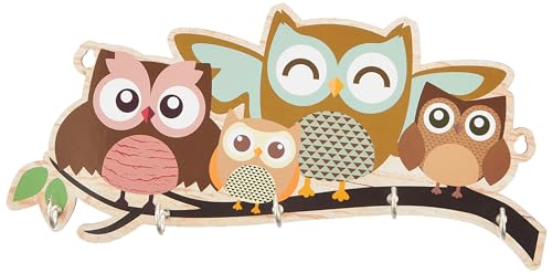 Amazon Brand - Solimo Wooden Owl Family Key Stand for Wall | 5 Hooks (B0CRYYL7KX) Amazon Price History, Amazon Price Tracker