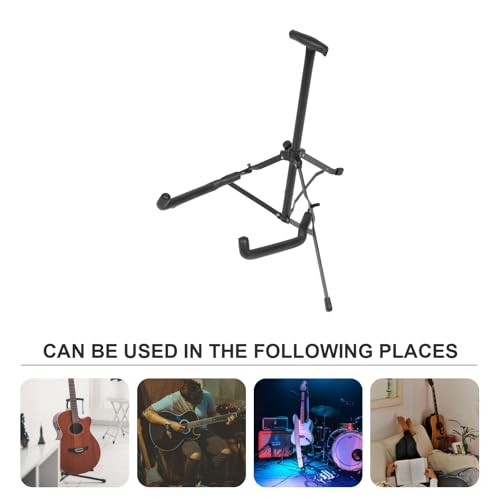 Support guitare en fer sans bavure avec mousse de protection noire - 6