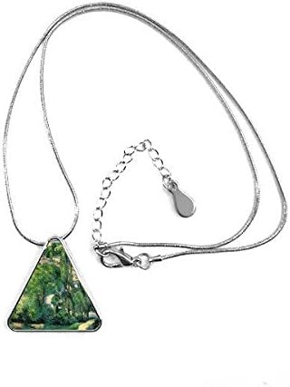 Green Paul Cezanne Famous Oil Schools of impressionism Panintings Oils Triangle Shape Pendant Necklace