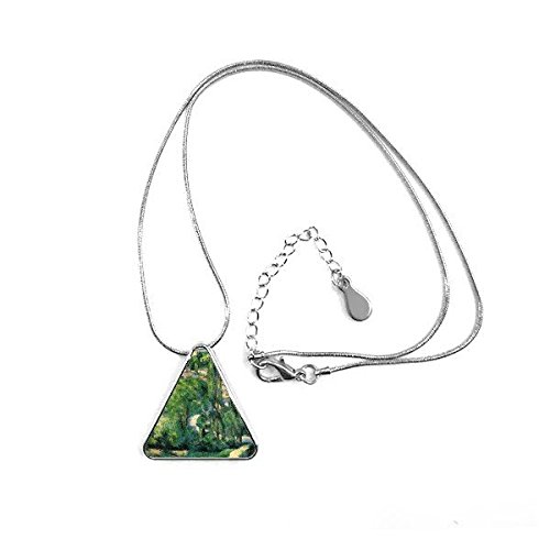 Green Paul Cezanne Famous Oil Schools of impressionism Panintings Oils Triangle Shape Pendant Necklace