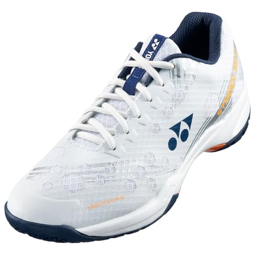 YONEX Men's Power Cushion Strider Beat Badminton, White/Orange, 10.5