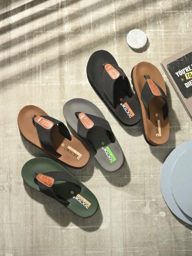 Image of Men's Cushioned Flip Flops | Soft Comfortable Thong Slippers for Everyday Wear | Lightweight Anti-Slip Casual Beach Sandals for Indoor Outdoor Use
