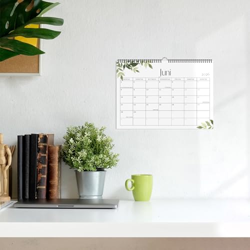Kalender 2026 Wandkalender (Monatskalender im A4 Querformat) - Monatskalender 2026 für das ganze Jahr von Januar bis Dezember mit Ferienübersicht - Ideal als Paarkalender oder Familienplaner