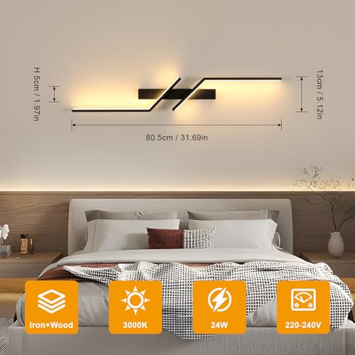 Lámpara de pared interior LED 24W DELIPOP negra para dormitorio y pasillo 3