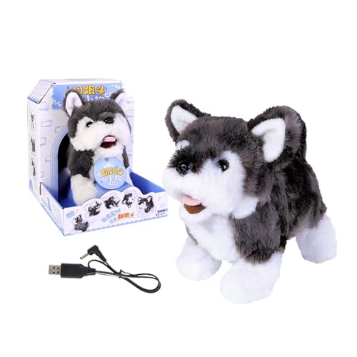 Mi cachorro robot realista, cachorro robot realista multifuncional, caminar, carrera, ladrido, cachorro de balanceo, perro eléctrico Backflip, perro juguete para niños,animales lindos
