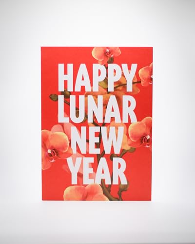 Image of Happy Lunar New Year 5x7 Orchid Greeting Card, Pack of 8