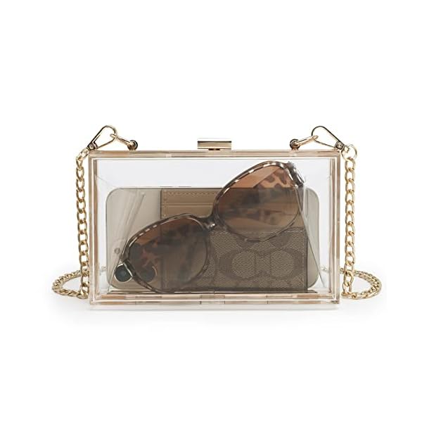 SharPlus Women Cute Transparent Clear See Through Box Clutch Acrylic Evening Handbag Cross-Body Purse Bag - Image 4