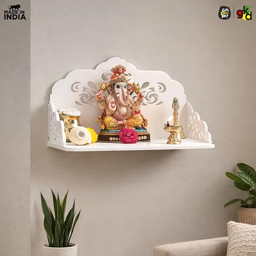 Image of Gift Kya De Acrylic Pooja Mandir for Home Wall | Small Temple for Office & Room | Indian Acrylic Temple for Table or Shelf | Compact DIY Mandir | 12x9x6 Inch | Classic Design