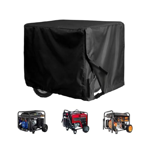 MTSDM Generator Covers, Accessories Storage Dustproof Portable Outdoor Waterproof Thicken Generator Dust Protect Tent Cover Heavy Duty Sun, Fit for Most Dynamotor, Oxford Cloth Material Black
