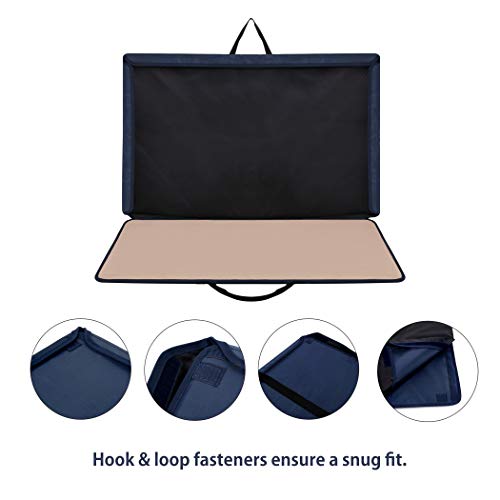 Becko Jigsaw Puzzle Board Portable Puzzle Case Puzzle Storage Puzzle Saver, Non-Slip Surface, for Up to 1000 Pieces (Dark Blue & Khaki) - Thumbnail 6