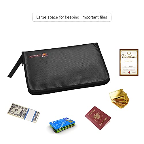 Jethrora Pasta de arquivos expansível à prova de fogo Saco de documentos Resistente à água e ao fogo