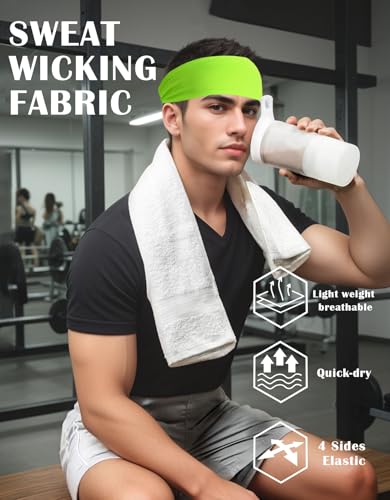 Image of Headbands for Men & Women, Sweat Headband Non-Slip Sweatband Sports Running Cycling Yoga Basketball Workout Football Training
