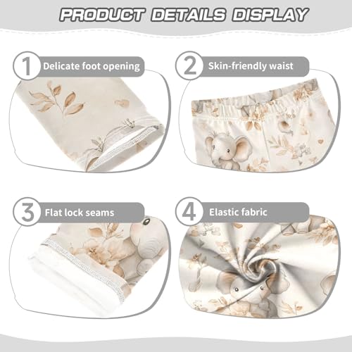 ZZKKO Girls Leggings Baby Elephants Toddler Girls Clothes Leggings for Girls Toddler Girls Leggings 3-4T3