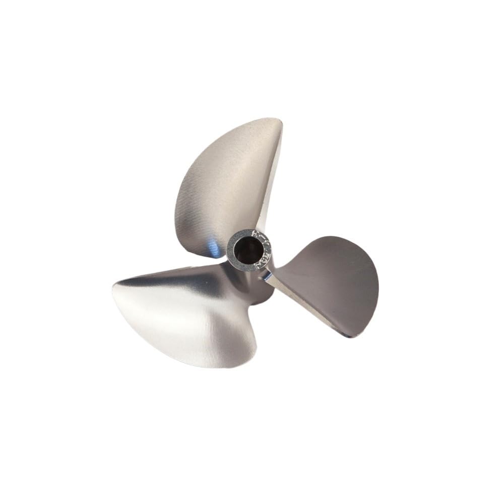 RC Boat Propeller, CNC Aluminum 3-Blade, 58-70mm Diameter, 4.76/6.35mm Shaft, Pitch 1.4, Silver Color(58mm-4.76mm)