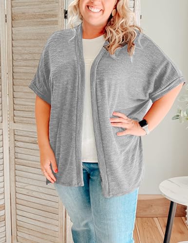 Image of Yekaty Lightweight Cardigans for Women Casual Summer Short Sleeve Cardigan Open Front Beach Coverups 2026