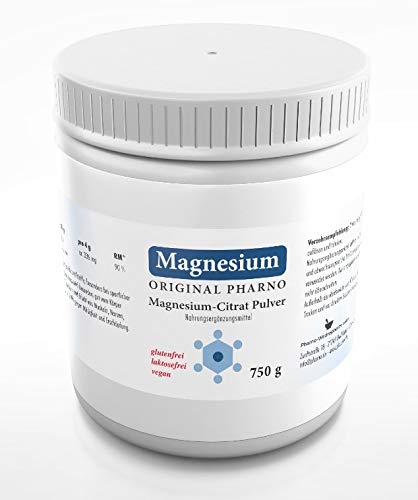 Magnesium-Citrat Pulver 750g - Original Pharno - 100% Pures Magnesiumcitrat ohne Zusätze - Für Muskeln, Nerven & Elektrolytbalance Cover
