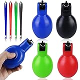 Handpfeife Sportunterricht, 4 Stück Handpfeife Sportpfeife, Hygienische Handpfeife, Hand Whistle mit Umhängeband, Coach Hand Squeeze Whistles für Trainer Schiedsrichter Basketball Fußball Notfälle