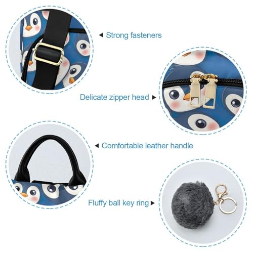 Sac à dos bleu pingouin avec fermeture éclair antivol dans le dos