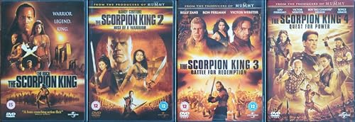 THE SCORPION KING 1-4 COMPLETE COLLECTION / 1. THE SCORPION KING / 2. RISE OF A WARRIOR / 3. BATTLE FOR REDEMPTION / 4. QUEST FOR POWER = ULTIMATE 4x DVD SET