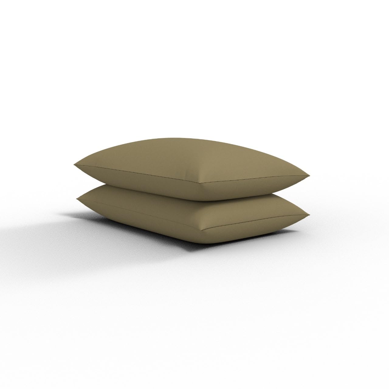 ARLINENS Luxury Plain Dyed Poly Cotton Pleated Pair of Pillowcase in Following Colours and Sizes (Latte)