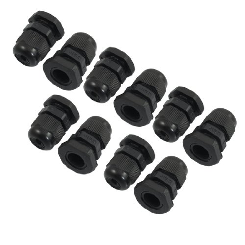 Preisvergleich Produktbild 10 PCS PG9 schwarz wasserdicht Kabelverschraubung Stecker de
