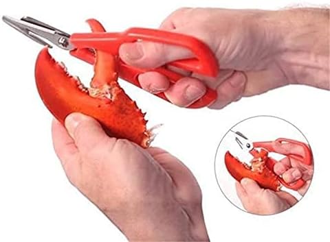 Heavy Duty Kitchen Scissors Stainless Steel Scissors Lobster Fish Shrimp Crab Seafood Scissors Shears(Red)