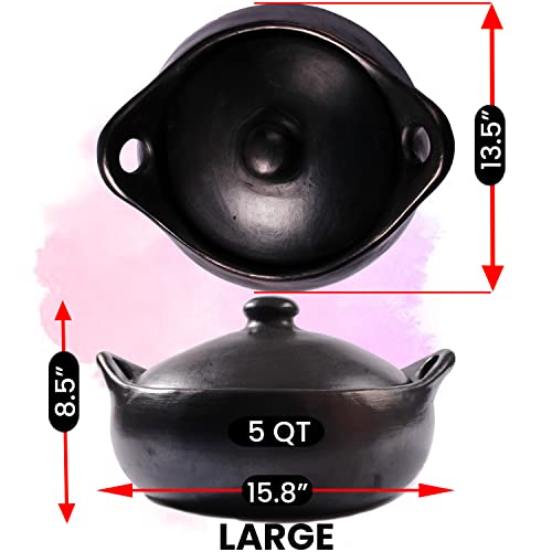 Ancient Cookware, Chamba Flat Clay Casserole, Large, 5 Quarts #TOP4