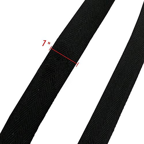 Natural Cotton Twill Tape 50 Yards 1 Inch Bunting Bias Tape Herringbone Webbing Tape Roll For Apron Sewing Dressmaking Craft (Black) #TOP1