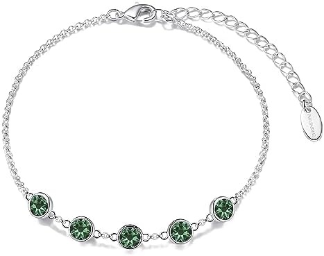 Philip Jones May Birthstone Bracelet Created with Emerald Zircondia® Crystals