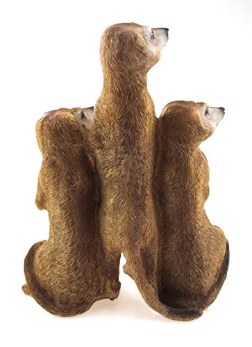 Bambelaa! 3er Set Erdmännchen Familie Figur Garten Deko Gartenfigur Groß Für Außen Zum Stellen (ca.15,5 x 7,5 x 20,5 cm)
