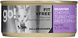 PETCUREAN 152040 24-Pack Go Fit and Free Grain Free Chicken/Turkey/Dck Pate Can for Cat, 5.5-Ounce