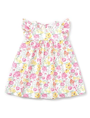 Image of PATPAT Baby Girl's Floral Dress Ruffle Sleeve Cute Playwear Round Neck Dresses