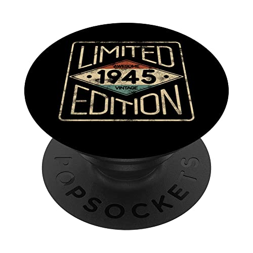 Cumpleaños 1945 Edición Limitada Hombre Mujer Retro PopSockets PopGrip Intercambiable
