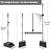 kelamayi Broom and Dustpan Set for Home, Office, Indoor&Outdoor Sweeping, Stand Up Broom and Dustpan (Black&Gray) #1