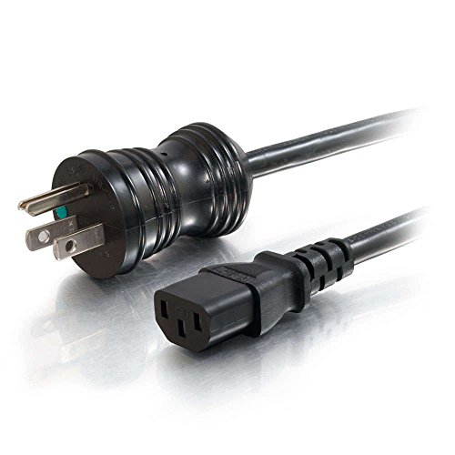 C2G 48003 16 AWG Hospital Grade Power Cord - NEMA 5-15P to IEC320C13, TAA Compliant, Black (6 Feet, 1.82 Meters)