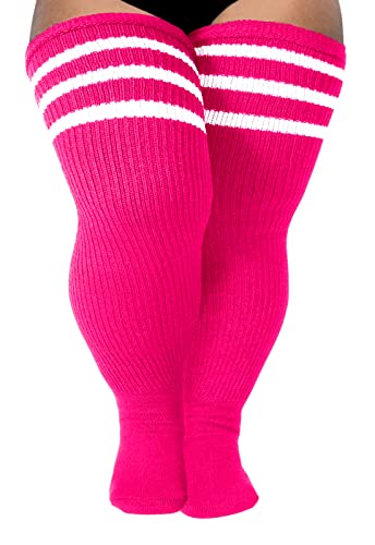 Image of LOUSGUTA Plus Size Thigh High Socks for Thick Thighs- Extra Long Womens Cable Knitted Over Knee High Leg Warmer