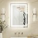 Keonjinn Badspiegel mit Beleuchtung 50x70cm, Badezimmerspiegel Beleuchtet Beschlagfrei Led Bad Spiegel mit Touch Schalter, 3 Lichtfarben Dimmbar Speicherfunktion Badezimmer Wandspiegel Ohne Rahmen