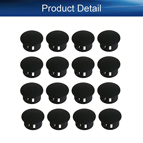 Image of Heyiarbeit 100pcs Hole Plugs 5 /8 inch / 16mm Nylon Plastic Round Snap in Type Locking Hole Tube Furniture Fencing Post Pipe Insert End Caps Black Tone