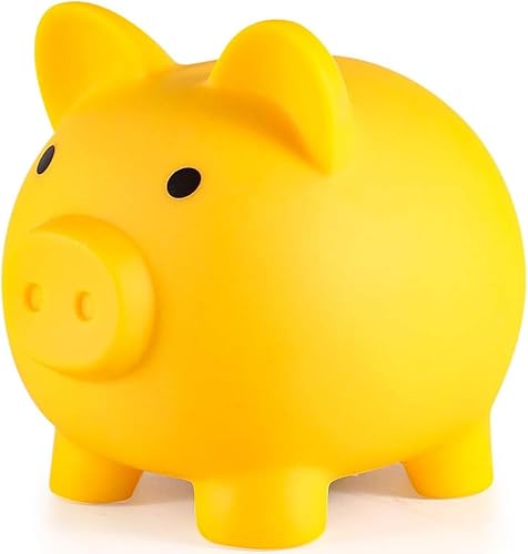 H&W Mini alcancía para niños, banco de monedas de plástico, bancos de dinero irrompibles, lindas alcancías para niños, primera caja de dinero, el