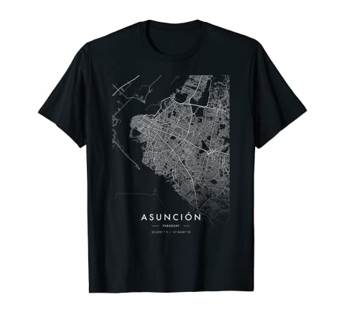 asuncion paraguay Carte de ville amusante coordonnées T-Shirt