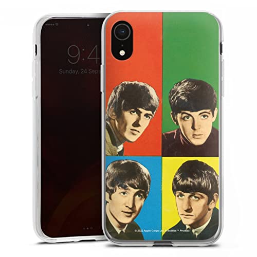 DeinDesign Coque en Silicone Compatible avec Apple iPhone XR Etui Silicone Coque Souple Rock ‘n’ Roll Visages The Beatles - Les Beatles, Paul McCartney, John Lennon, RIngo Starr, George Harrison DeinDesign Coque en Silicone Compatible avec Apple iPhone XR Etui Silicone Coque Souple Rock 'n' Roll Visages The Beatles