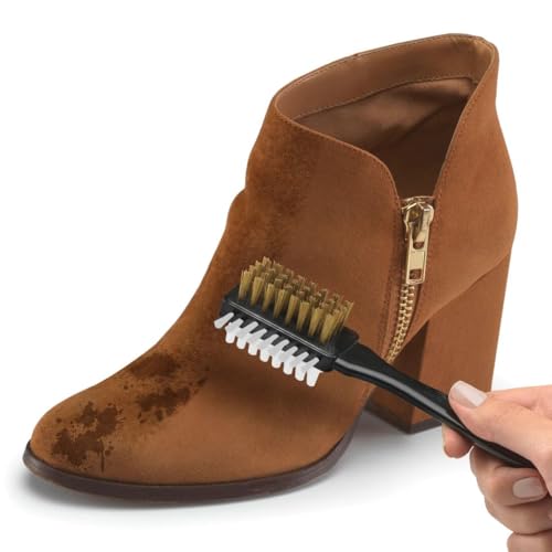 Suede Cleaner Shoe Brush Shoes Protector Boot Cleaning Leather Nubuck Restorer Trainers Care Products Deep Cleans Boots Heels Sandals Multifunctional Manual 4 Sided Brush With Ergonomic Handle (1)